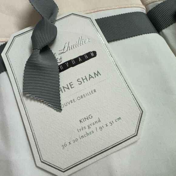 NWT Pottery Barn Monique Lhuillier Daphne Organic Percale King Shams in Shell - Picture 5 of 7